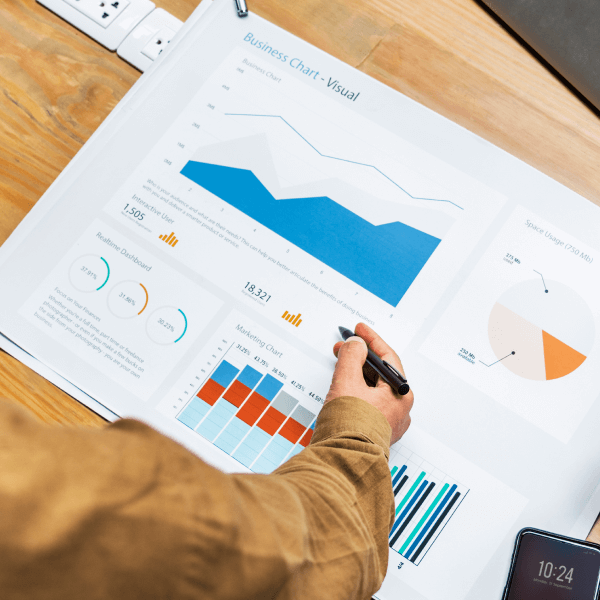 business chart - visual presentation business performance business growth